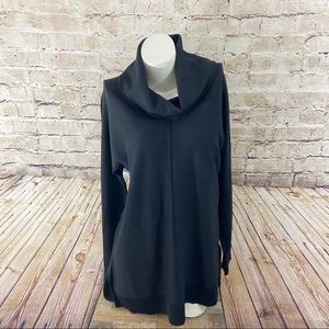 Joan Vass New York Black cowl neck sweater measure size small